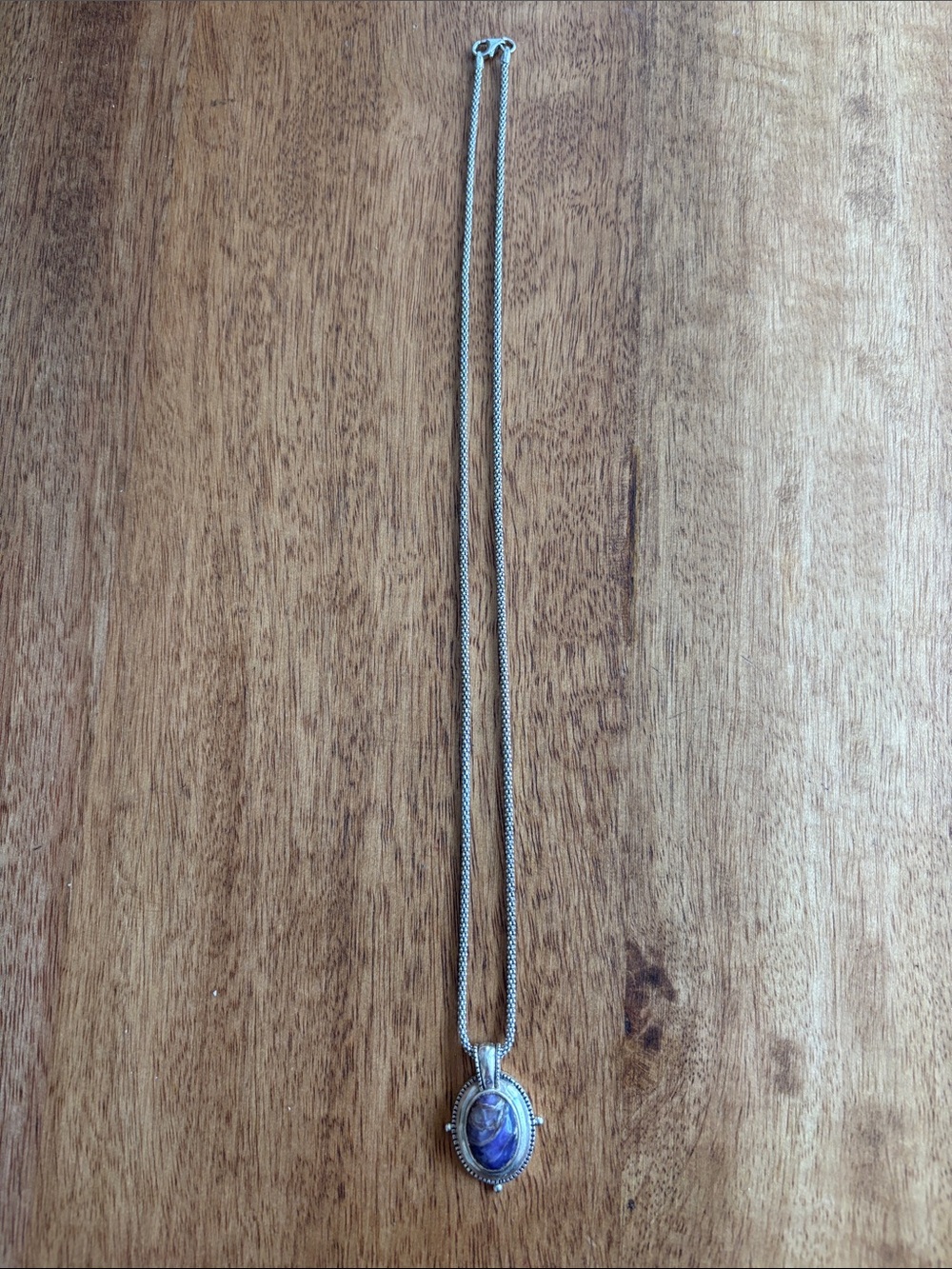 Sterling Silver Purple Stone Pendant Necklace